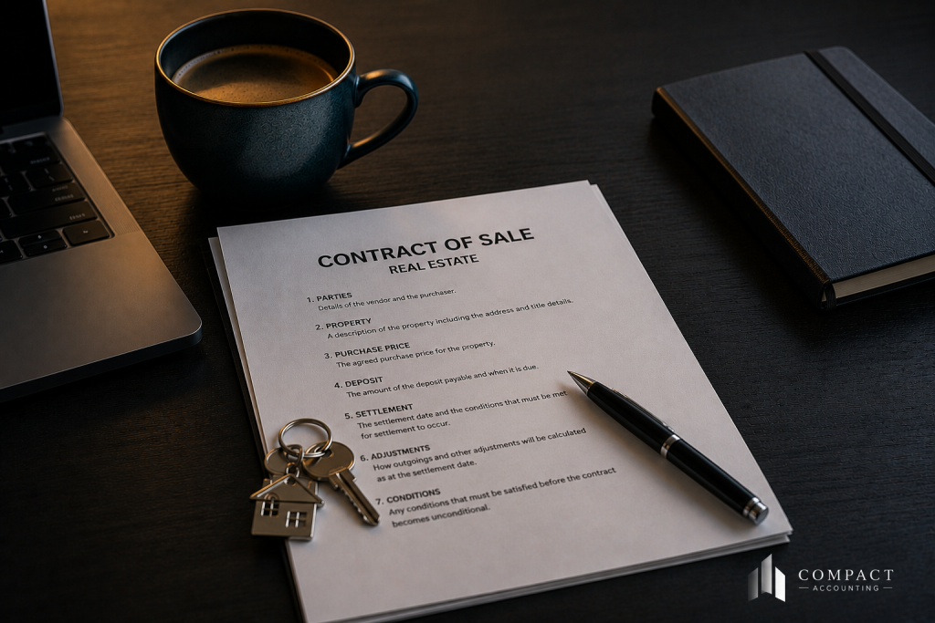 House keys resting on a property purchase contract